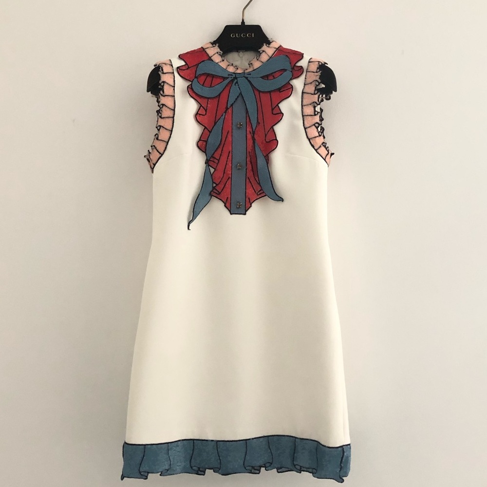 Gucci white sequin bow dress womens - Picture 1 of 7